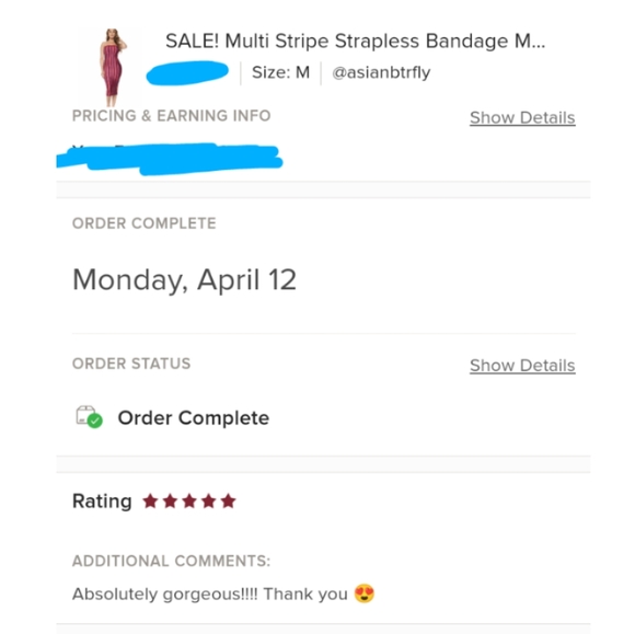 Multi Stripe Strapless Bandage Midi Dress - Picture 3 of 9